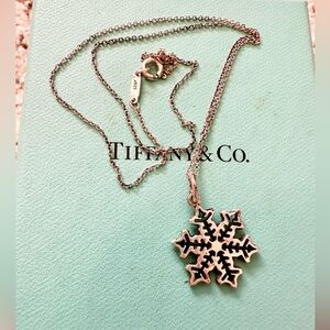 Tiffany & Co Snowflake Necklace, Sterling Silver 925